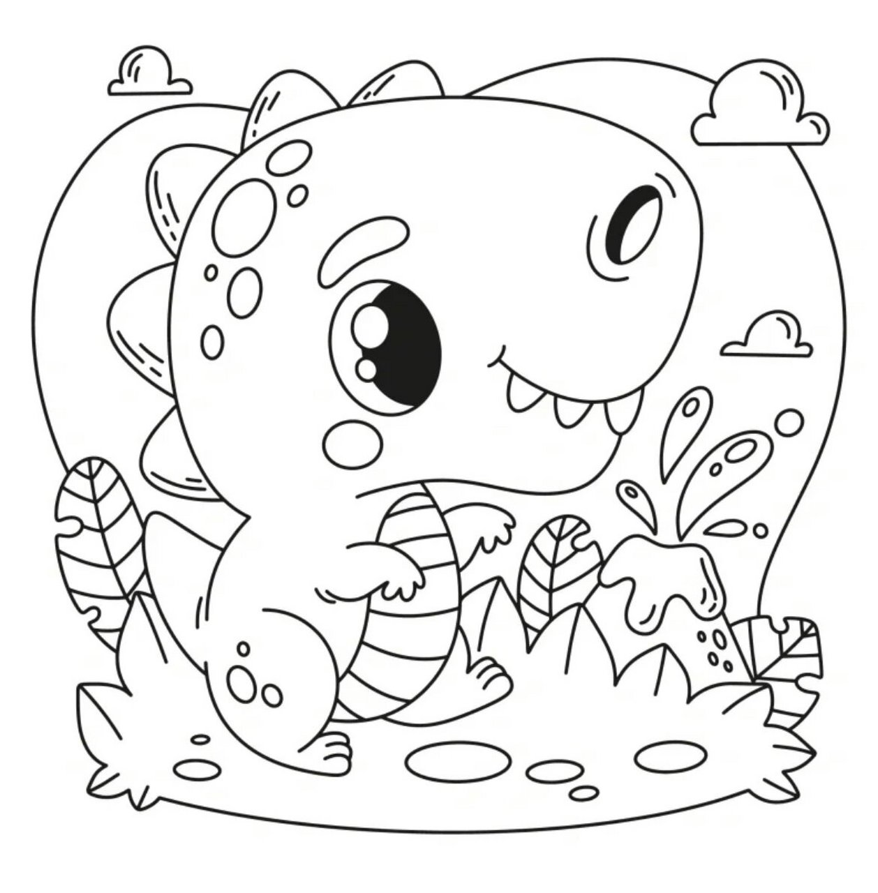 【幼儿园】绘画涂色《可爱的小恐龙03》 绘画涂色,93分享!