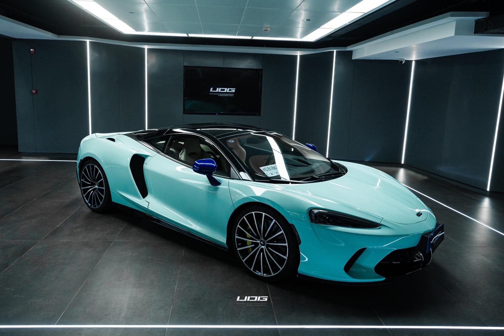 迈凯伦gt02 22款标配陶瓷刹车  国六排放02 深蓝贴蒂芙尼蓝改色膜