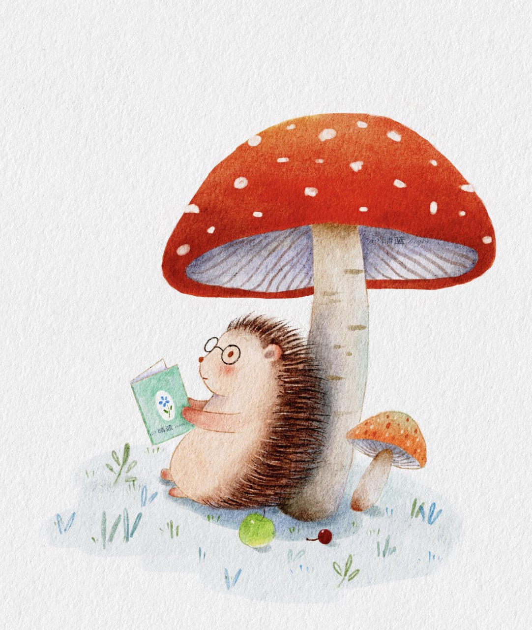 原创插画|小动物系列 小刺猬 小时候在老家经常看见刺猬,现在见的少了