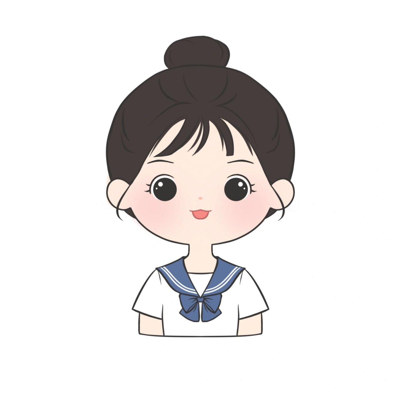 q版简笔|简笔画证件照女生篇