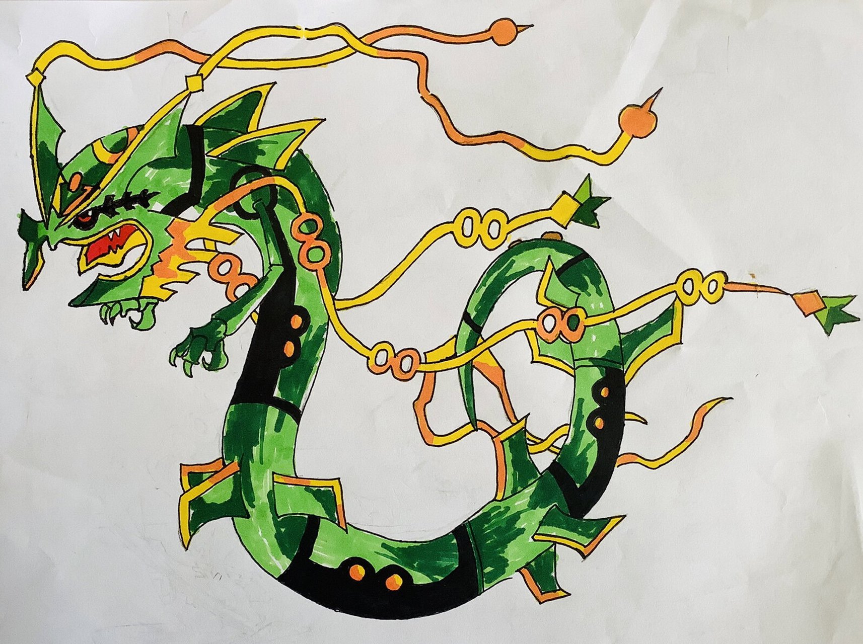 手绘超进化裂空座 感觉要成肝帝了,用时三天,总算好了 下期想看我画