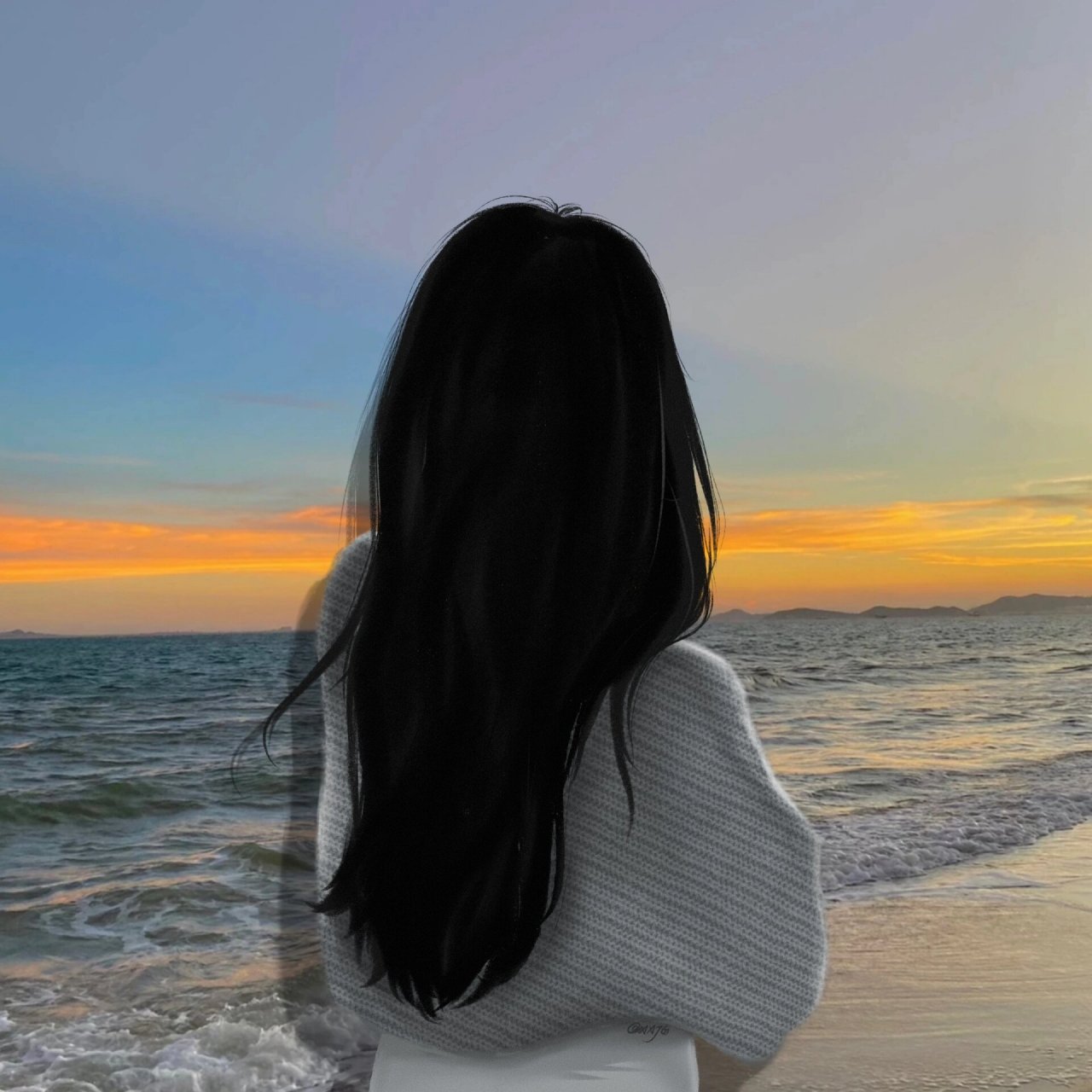 手绘背影头像|喜欢哪个背景?