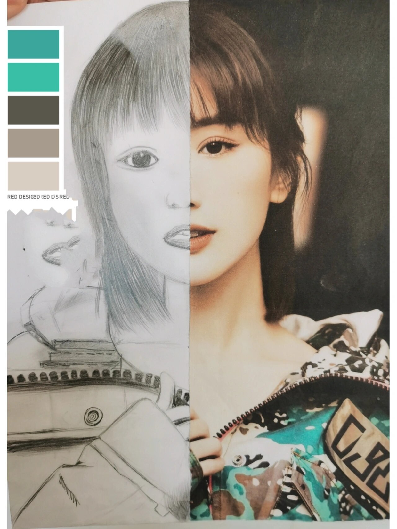 添画人像  人美版六年级上册学生作品