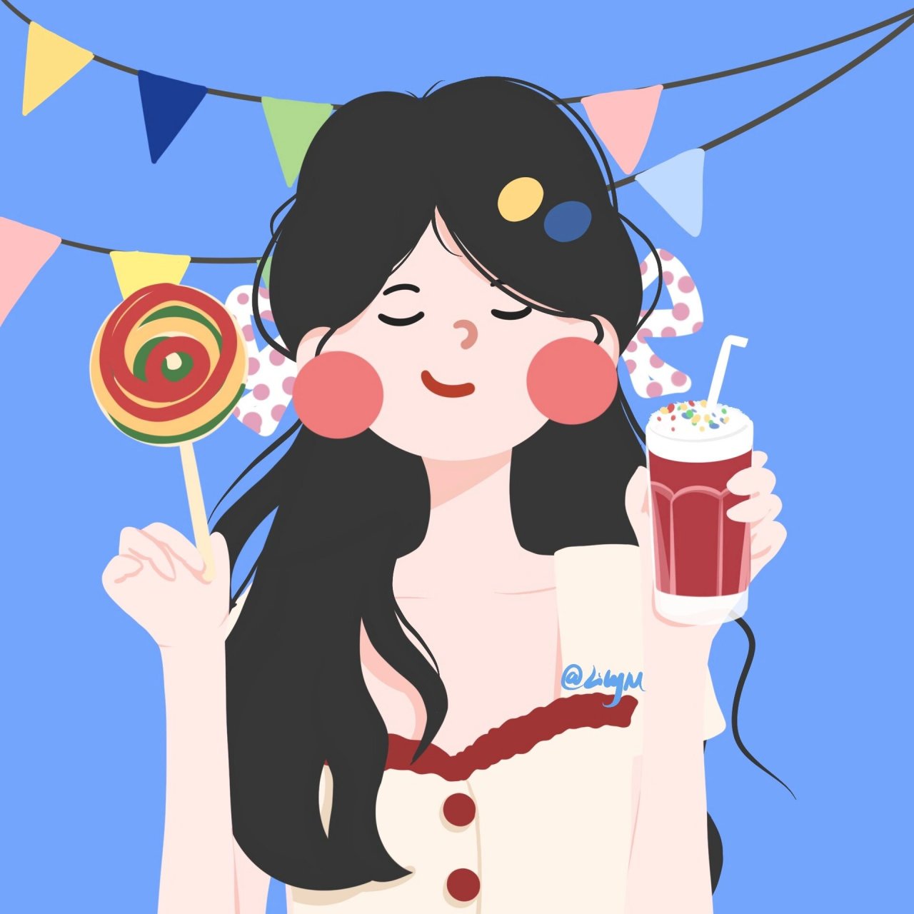 女生头像|夏日清凉长发女孩 女孩子应该是快乐的 读书,运动,旅游 在