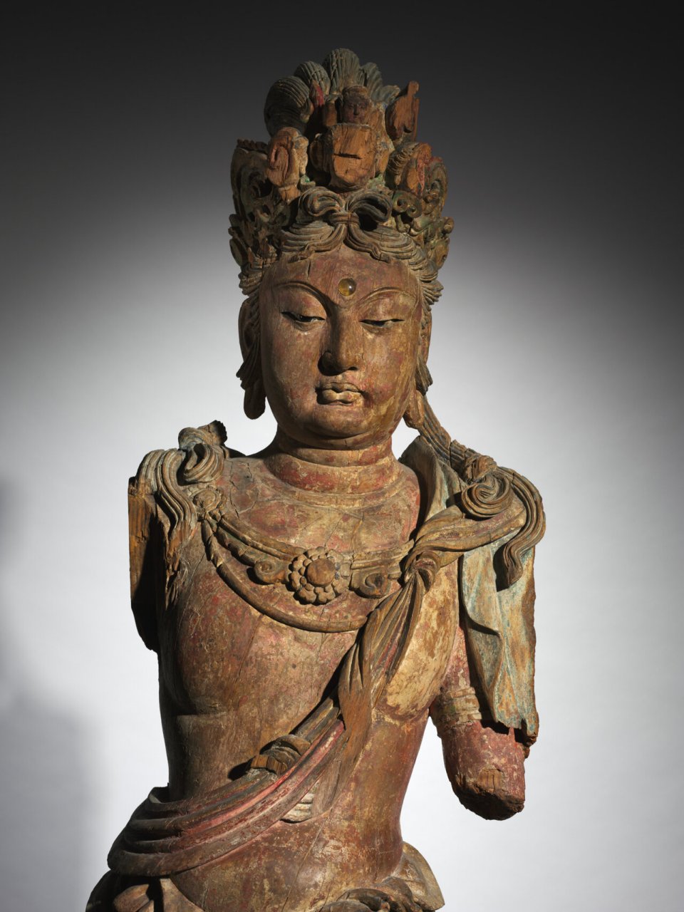 北宋|木雕观音菩萨像 十一面观音菩萨像 北宋  木雕 高218.