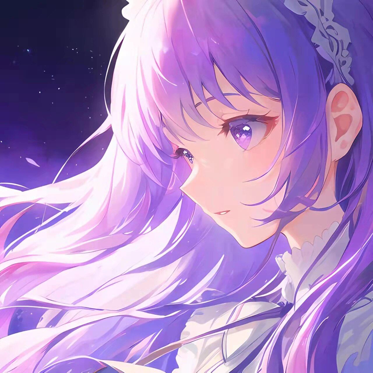 越看越好看的紫色系动漫头像