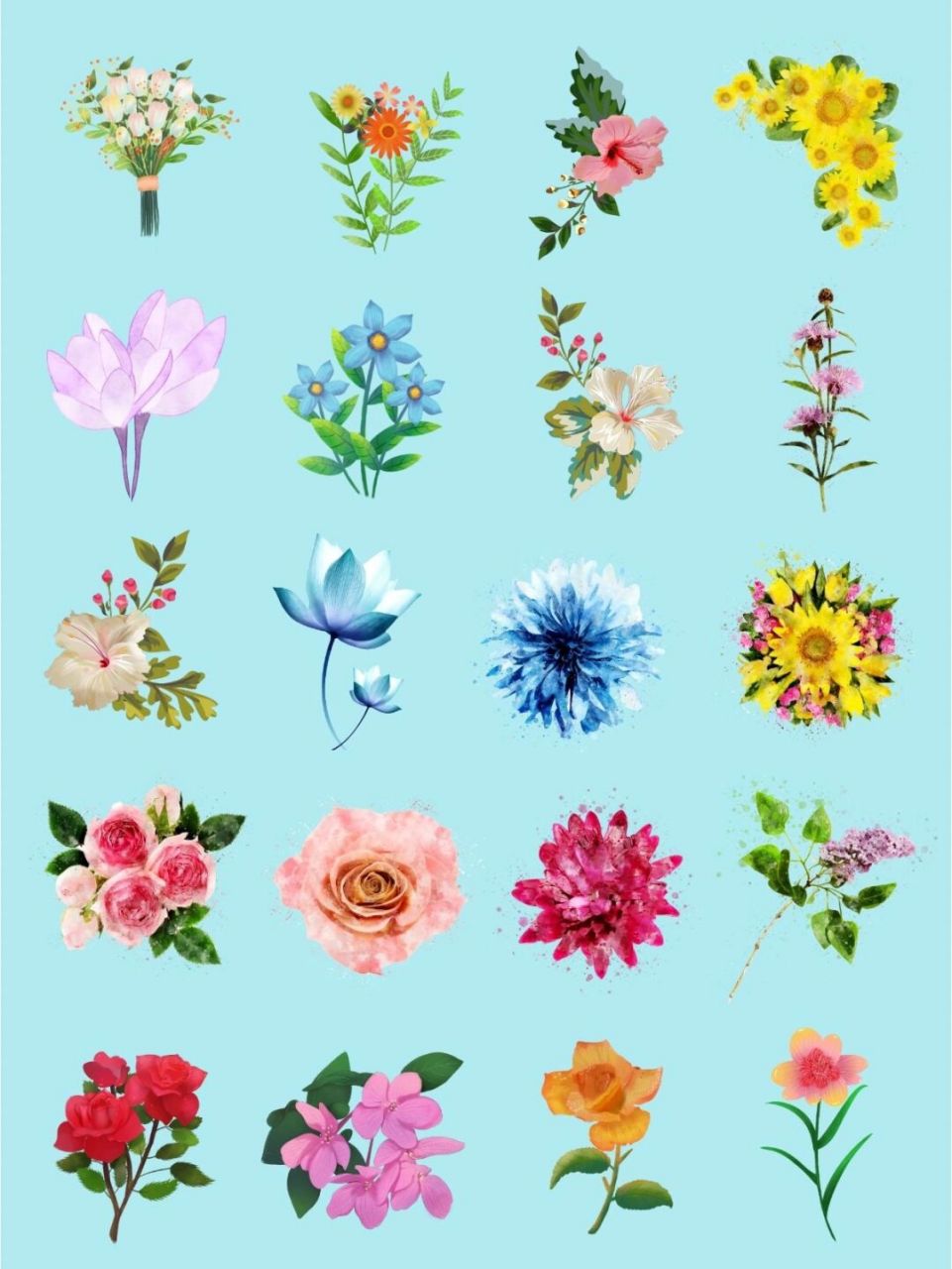 97素材库|94鲜花免抠png手账素材 94记忆是阵阵花香,我们说好谁