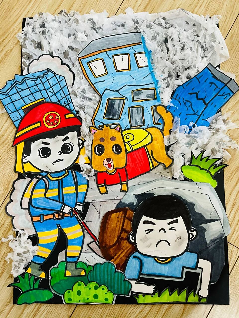 幼儿园 防震减灾 创意画 儿童画