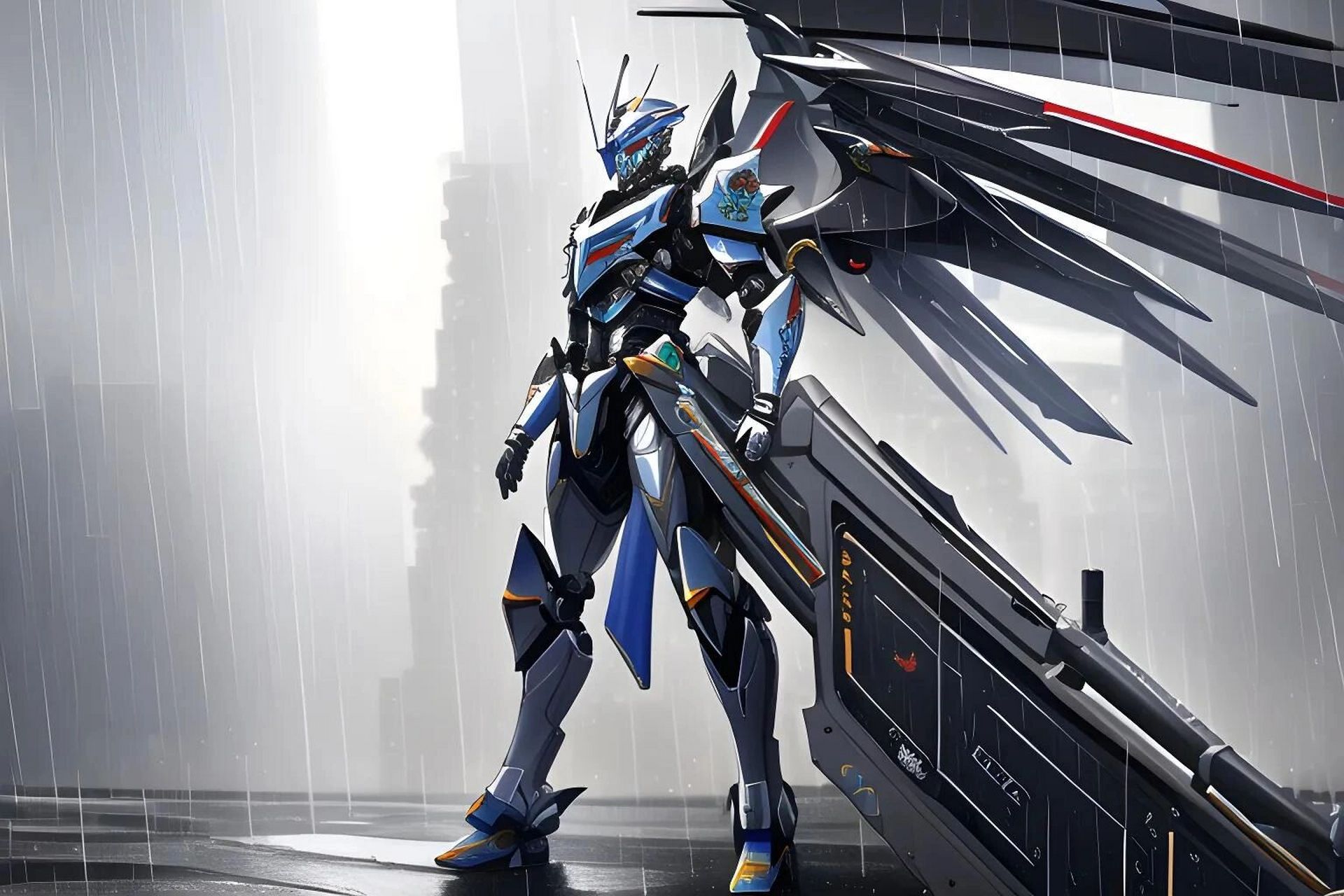 ai绘画:未来战争(天使机甲)