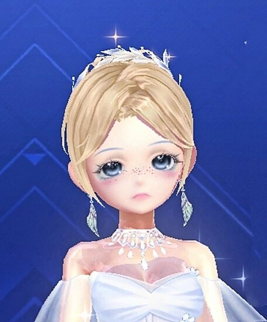 qq飞车手游捏脸 无眉可爱大眼女鹅