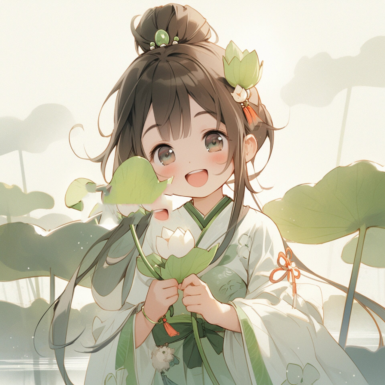 头像1(国风少女/古风/绿色系/治愈) 我要加油第1弹!