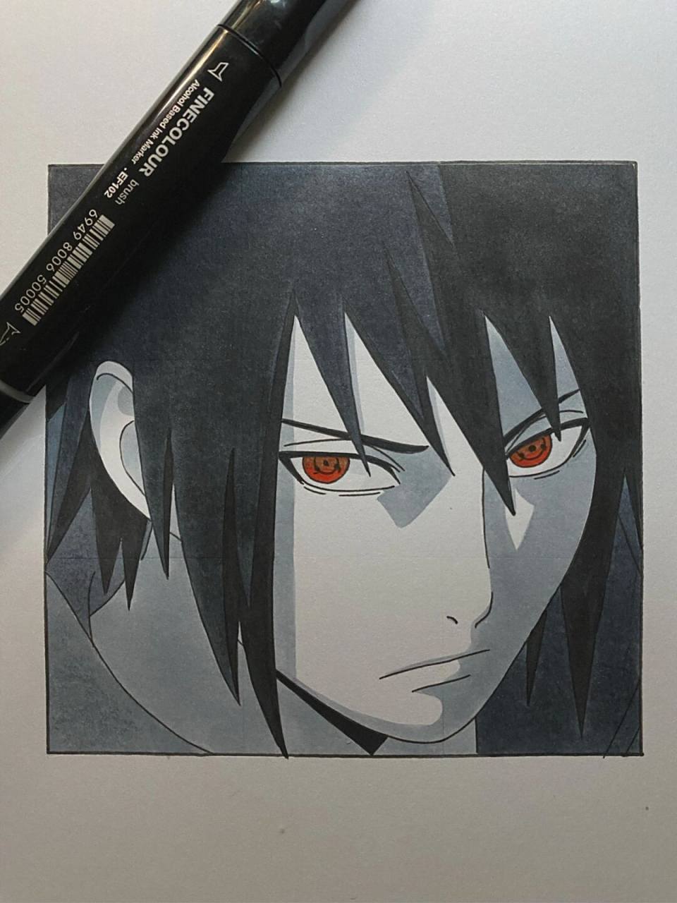 佐助过程 #火影忍者# #手绘教程# #佐助# 黑白