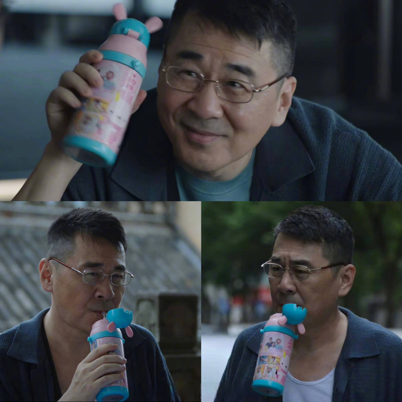 陈建斌在《尘封十三载》用粉色的吸管水杯哈哈哈哈  大胖橘:粉色娇嫩