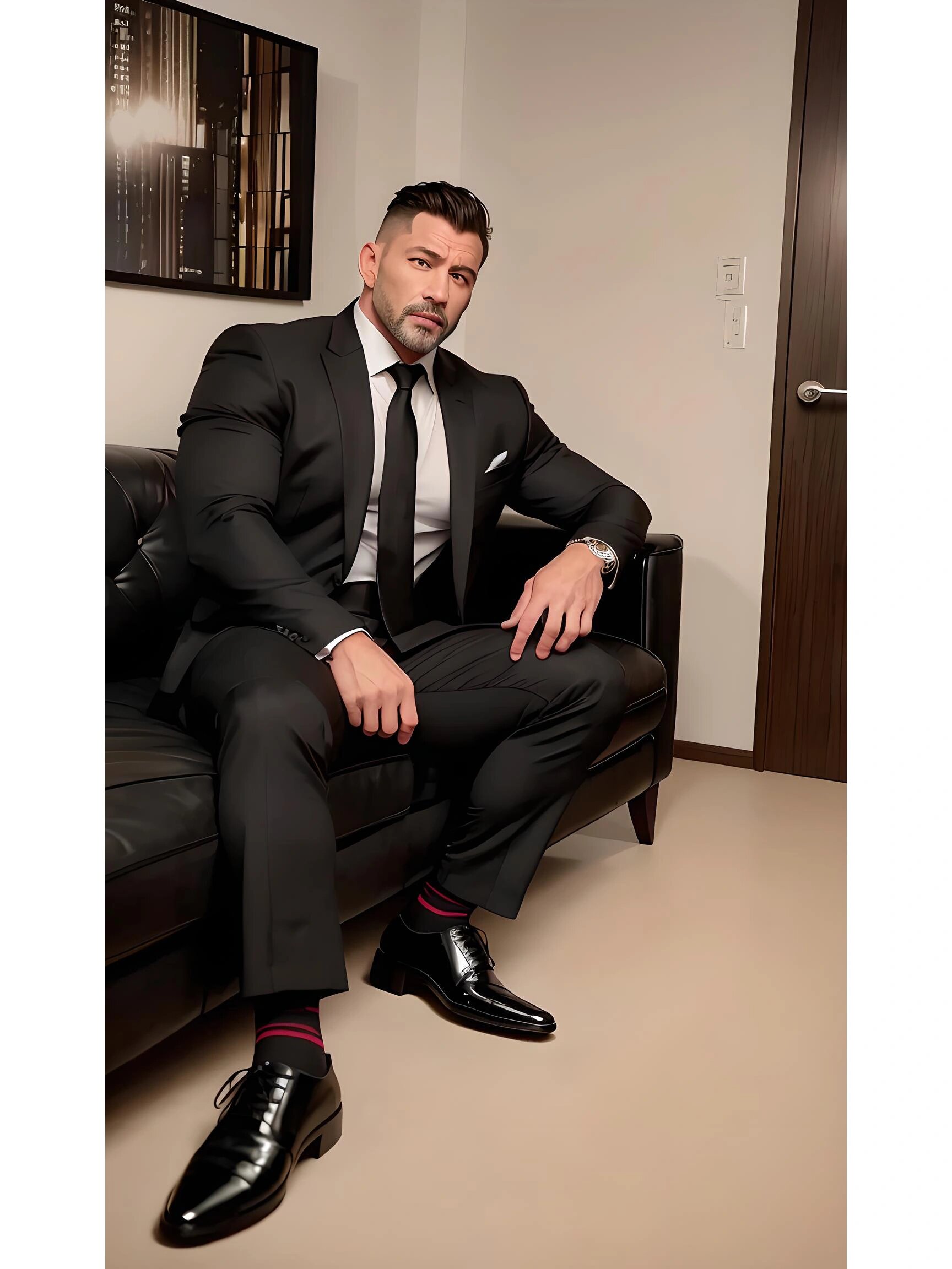 硬汉风正装大叔请压倒我