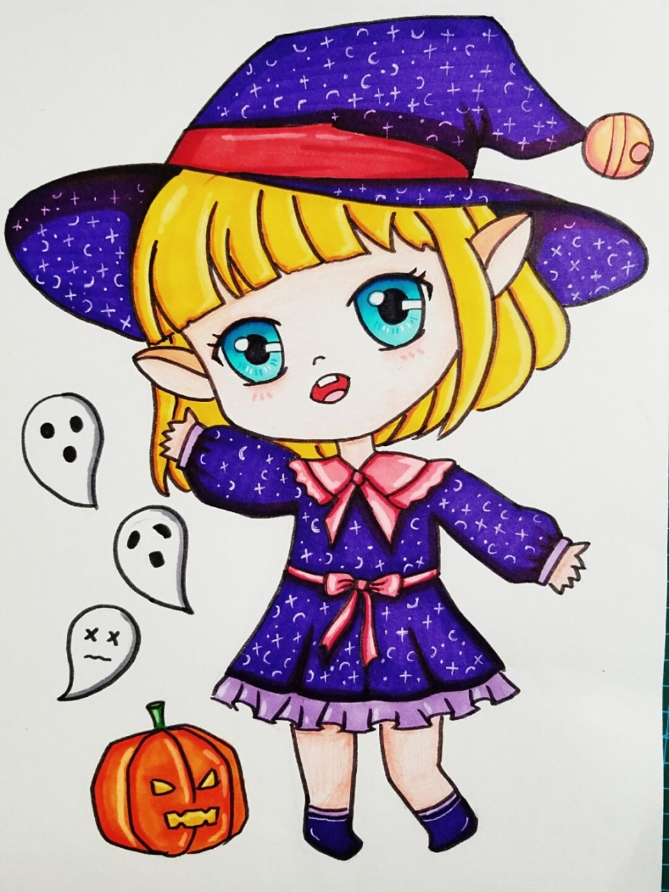 万圣节动漫 女巫#万圣节#儿童画#漫画#动漫 #动漫