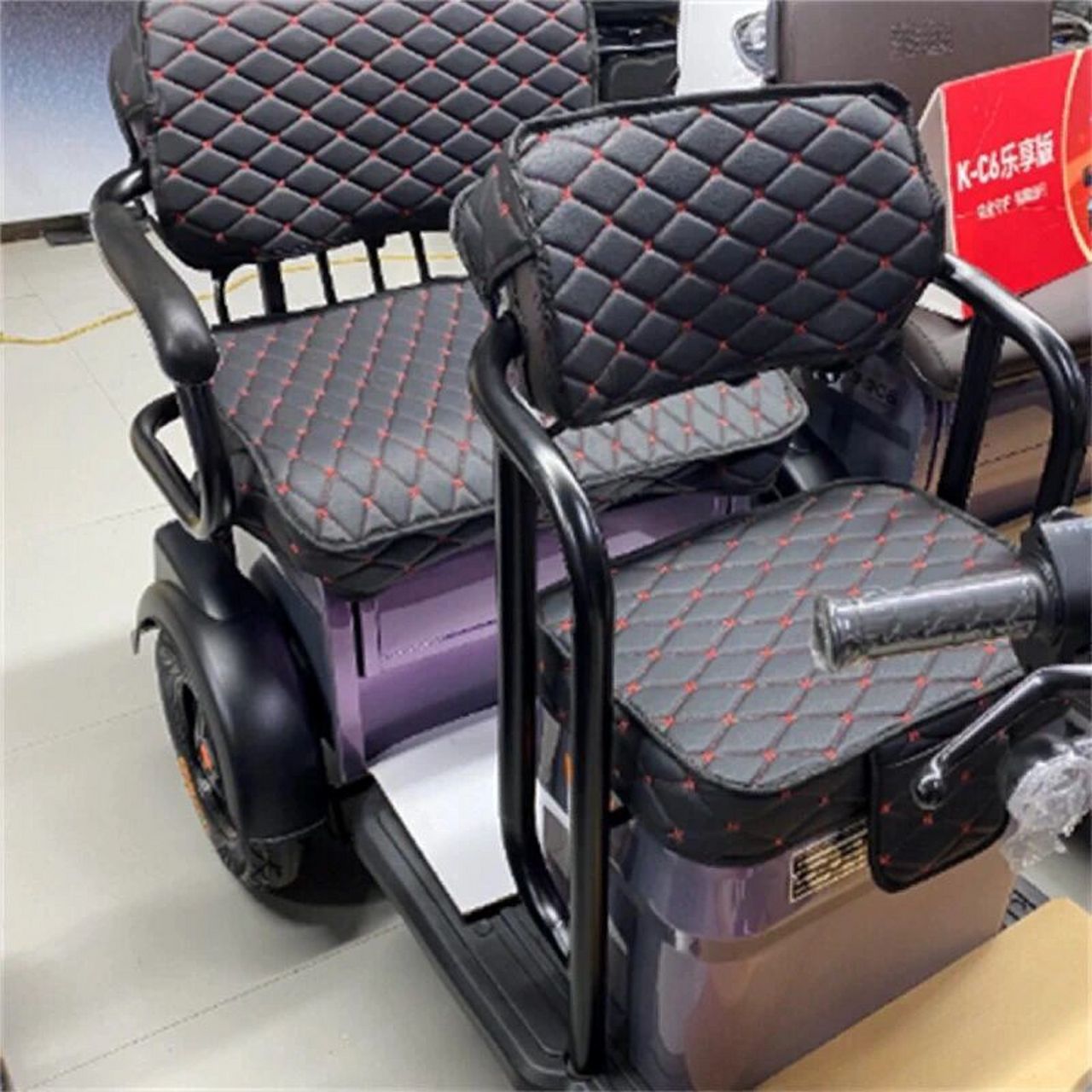 三轮电动车座套雅迪c13乐享版专用亚麻皮革