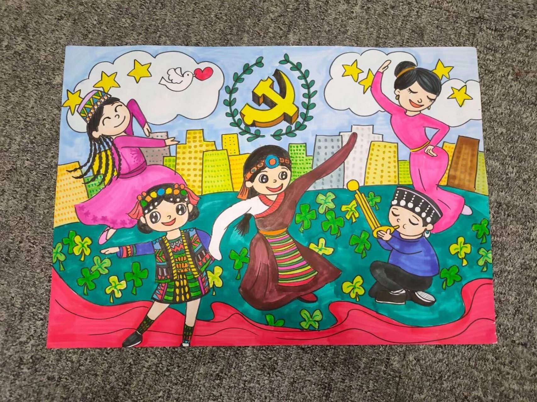 爱国爱党主题绘画(9张)