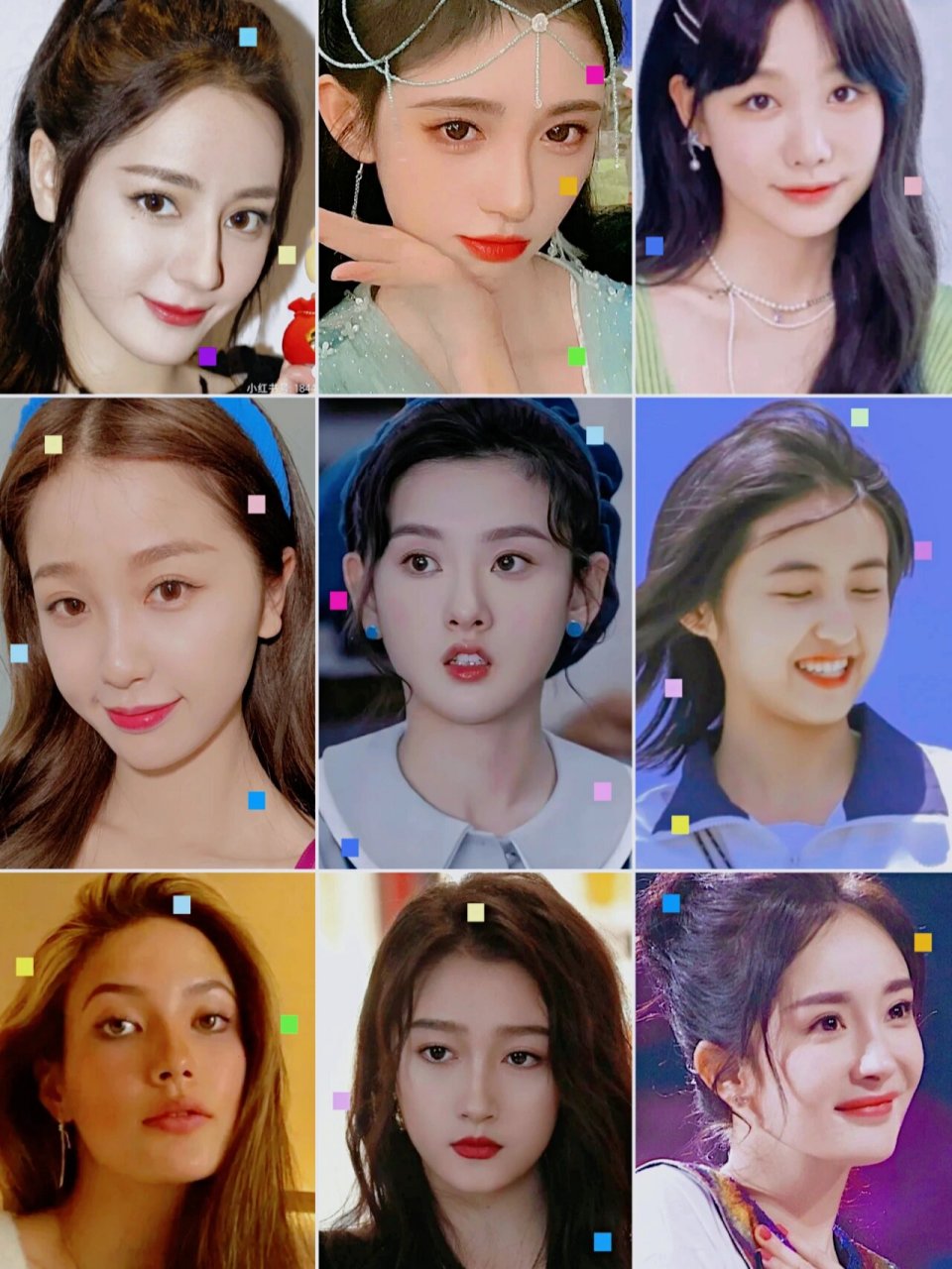 九宫格 女明星美照9595 9595请礼貌拿图 谢谢 真的好美呀