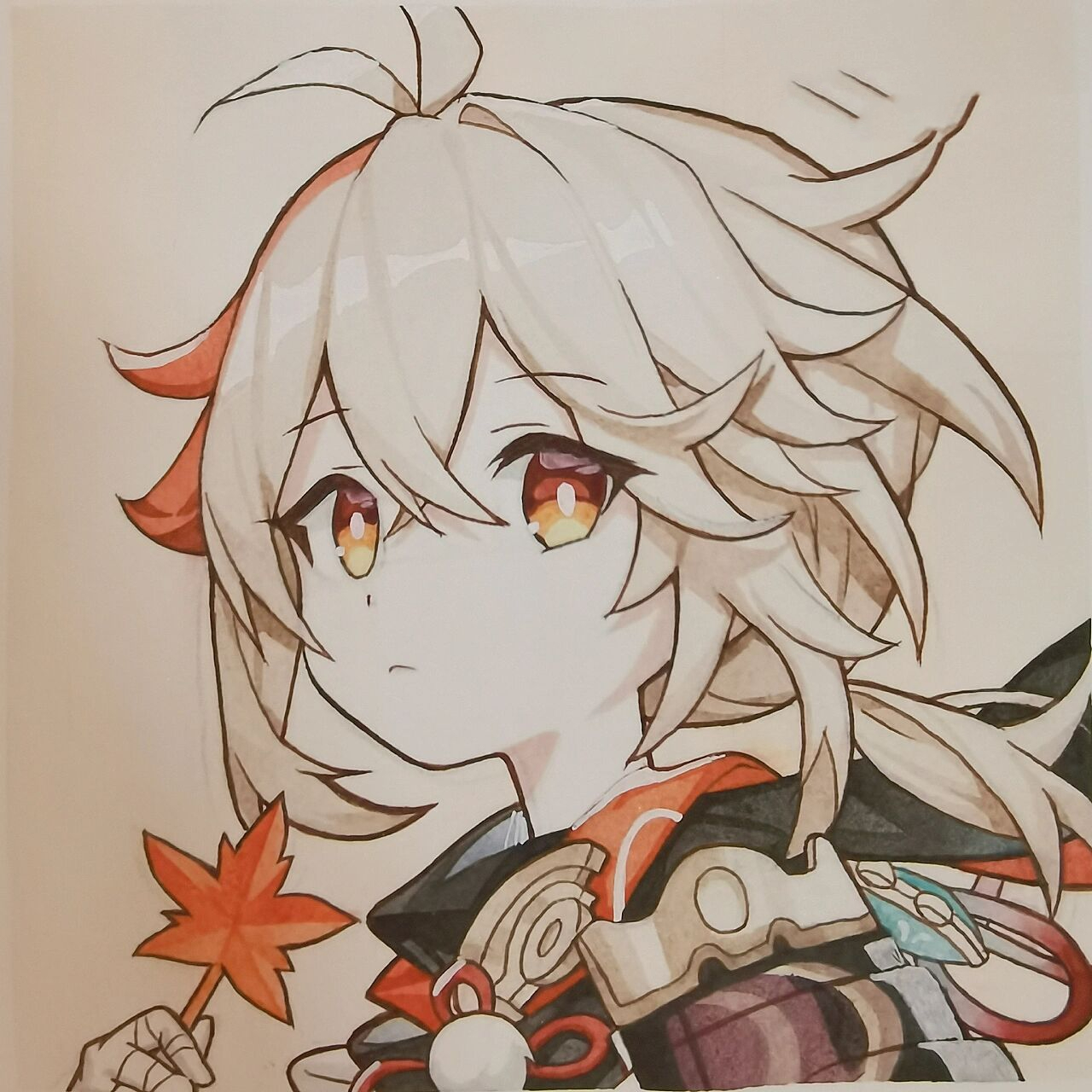 枫原万叶绘画过程             可爱的万叶谁不喜欢呢