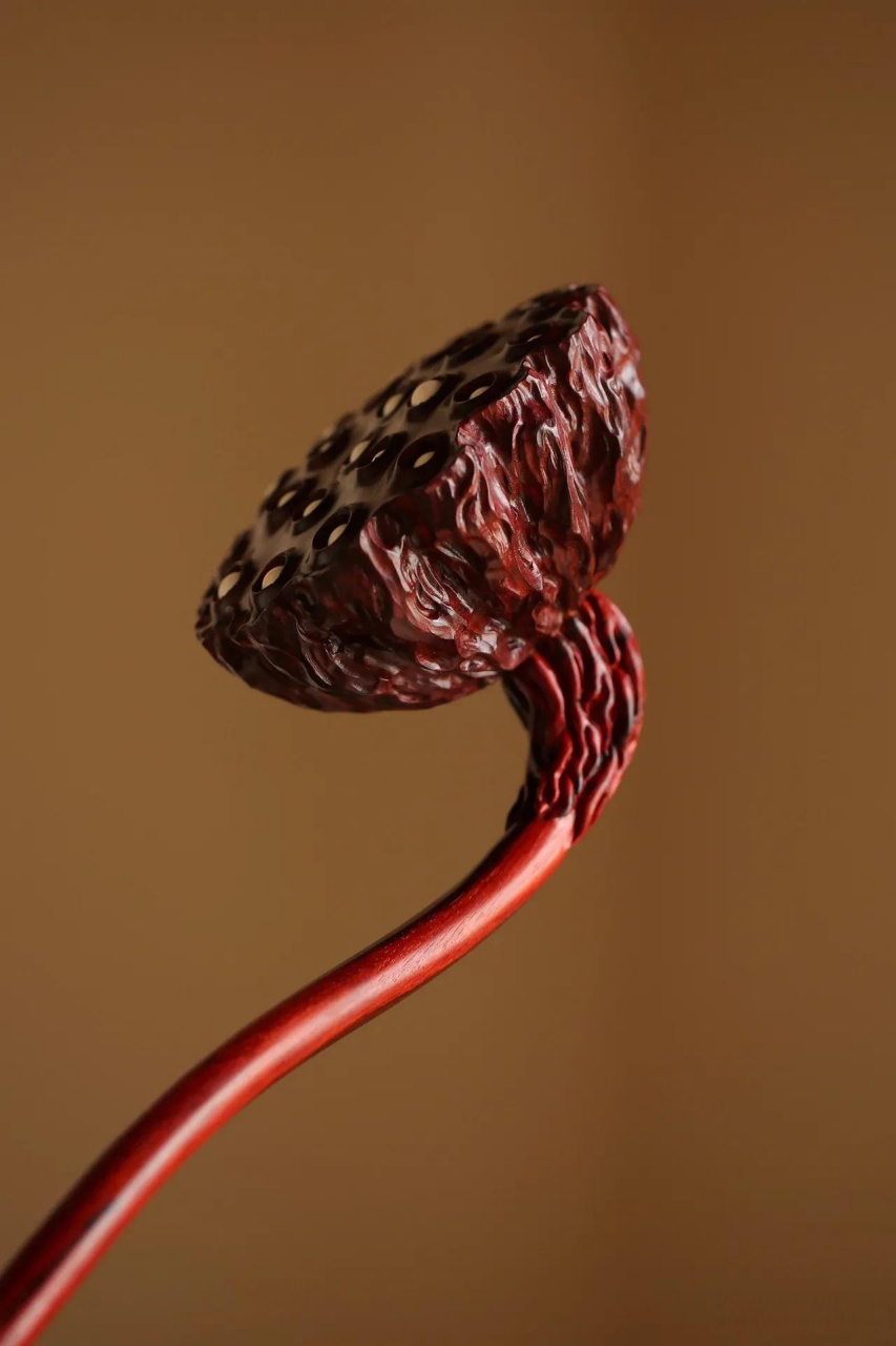 莲蓬如意,整料镂空巧雕 极简高雅 古人将莲蓬