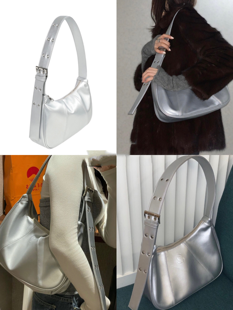 韩国9693fillintheblank银色包包爱好者! 银色包包都好看