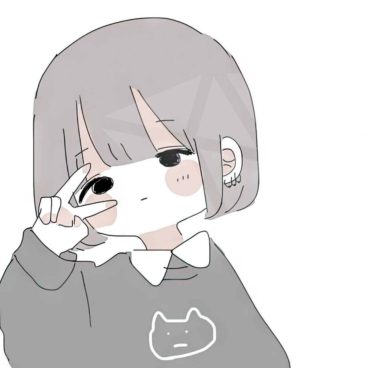 卡通可爱女生头像简笔画头像 素描卡通手绘女生头像