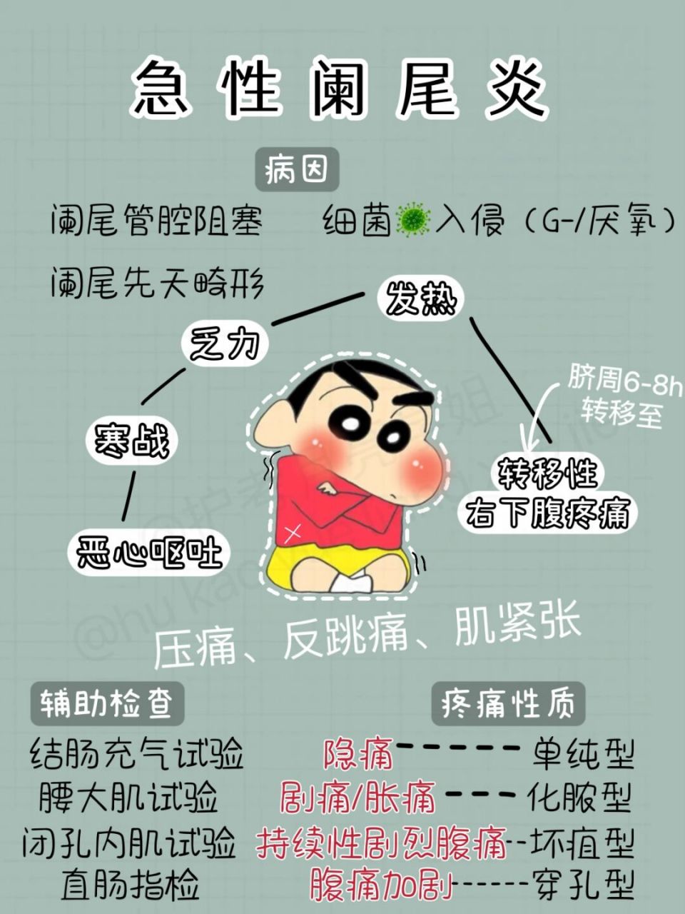 看图记忆急性阑尾炎知识点 7815 	 月亮不睡我不睡 急性阑尾炎