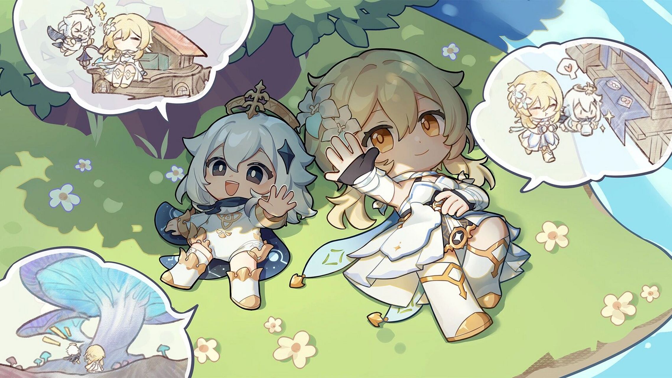 派蒙壁纸 派蒙的壁纸太少了,找了好久才找到这些,但绝对是从官方渠道