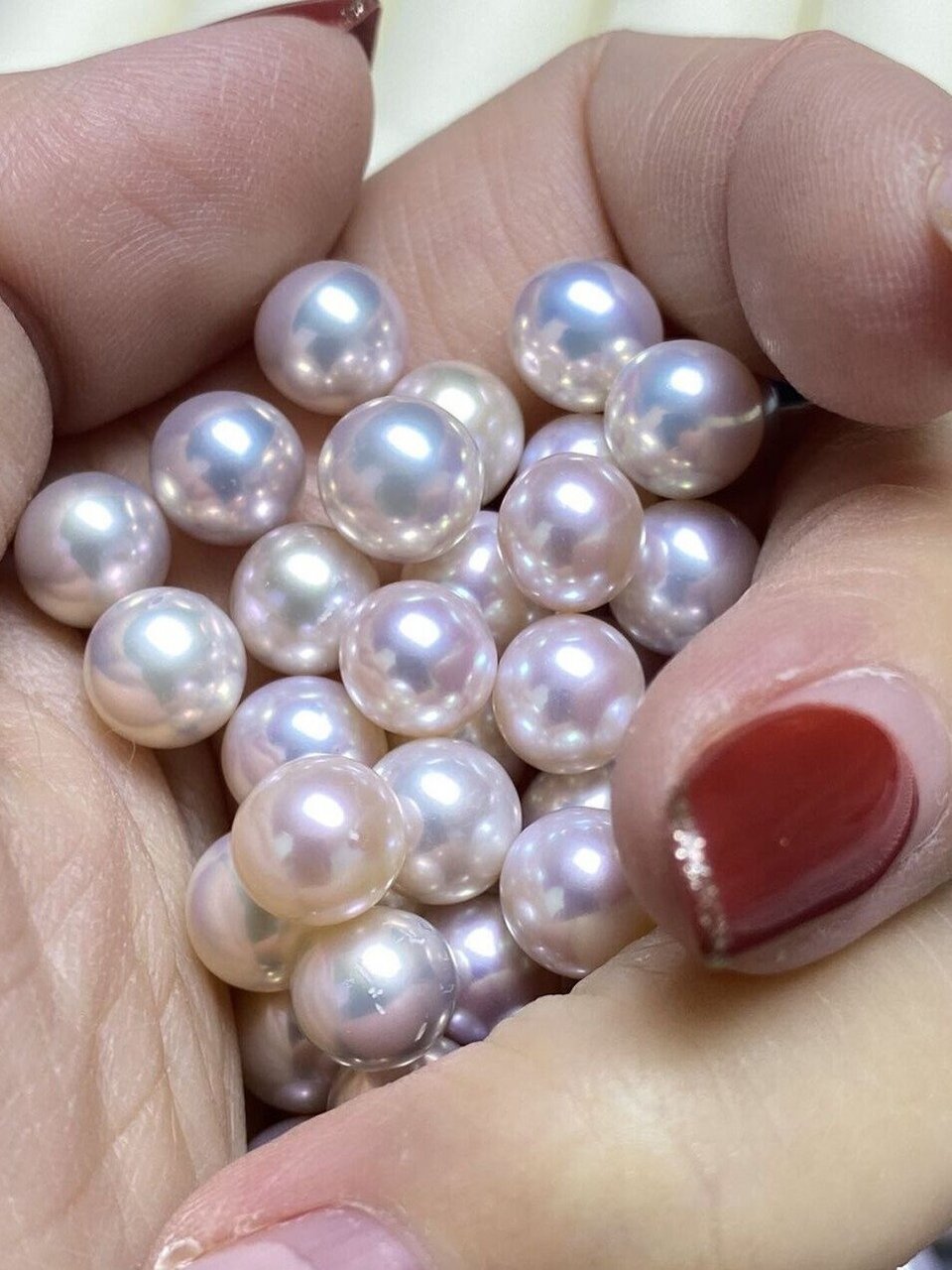 皮光细腻淡水珍珠905.8/颗 淡水无核实卡7.