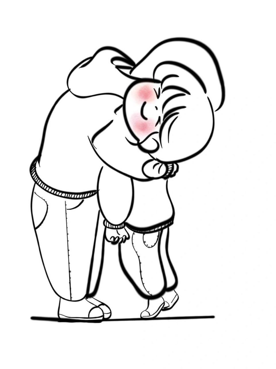 简笔画步骤【情侣日常】情侣或爱情需要拥抱 简笔画步骤【情侣日常】