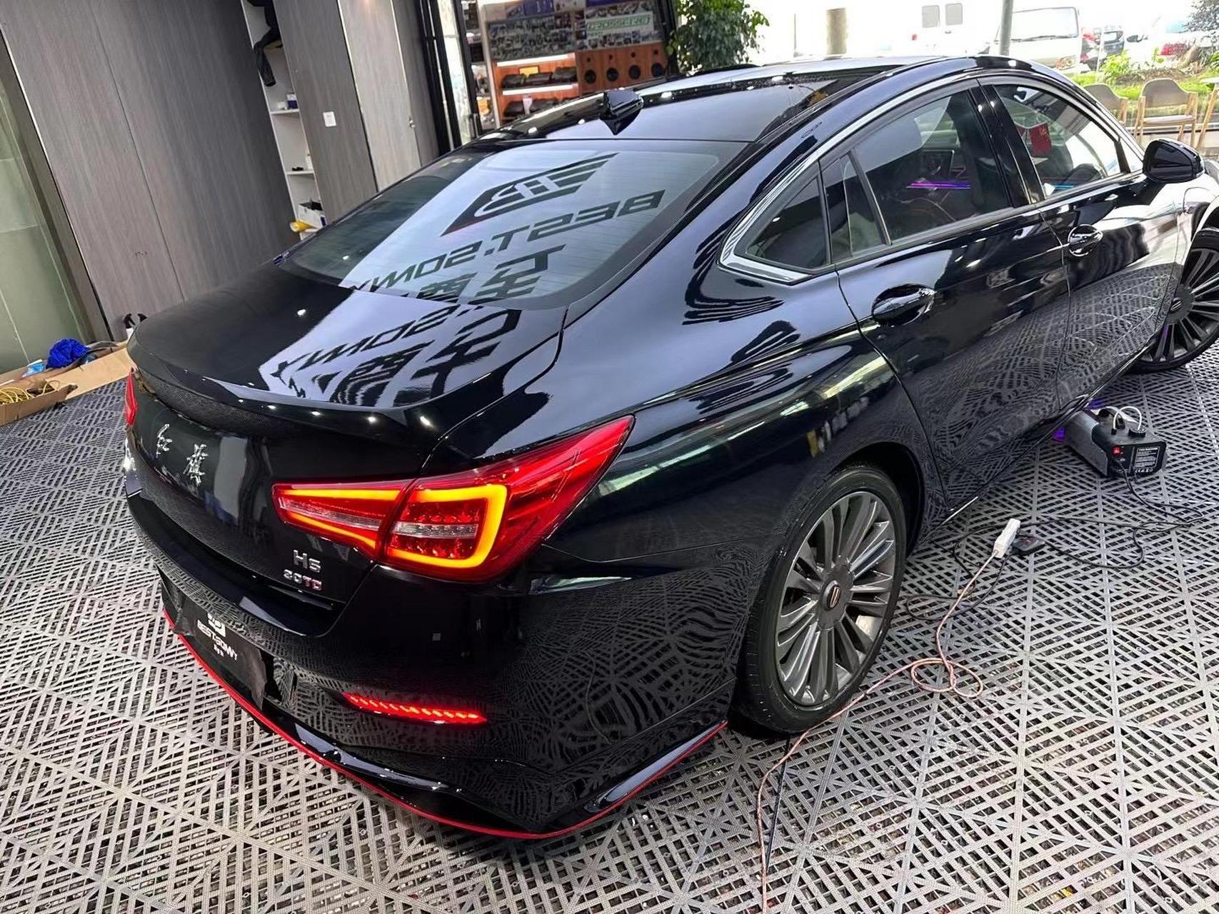 完美搞定 照亮你的美#宁波汽车贴膜 #宁波汽车改装 #红旗h5黑武士