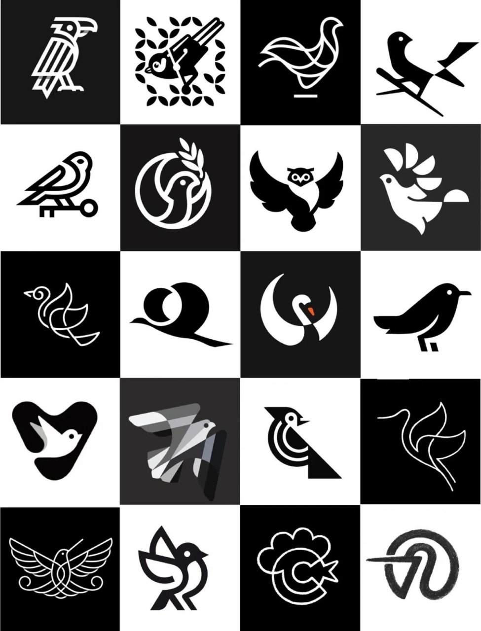logo设计研究院 的【logo】灵感输出集合地 	 今天分享一组以鸟类作为
