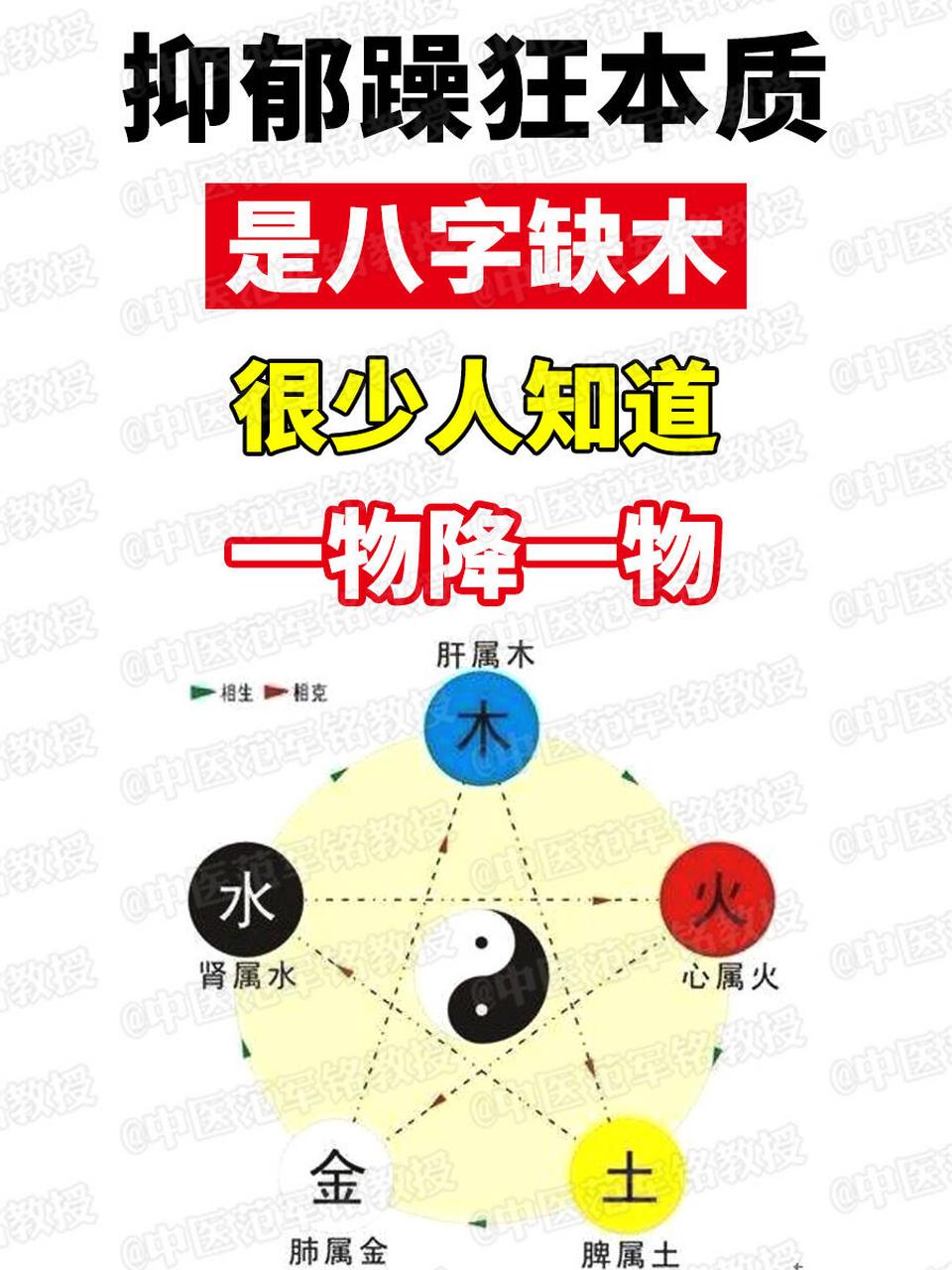 抑郁躁狂本质是八字缺木,很少人知道,一物降一物 .