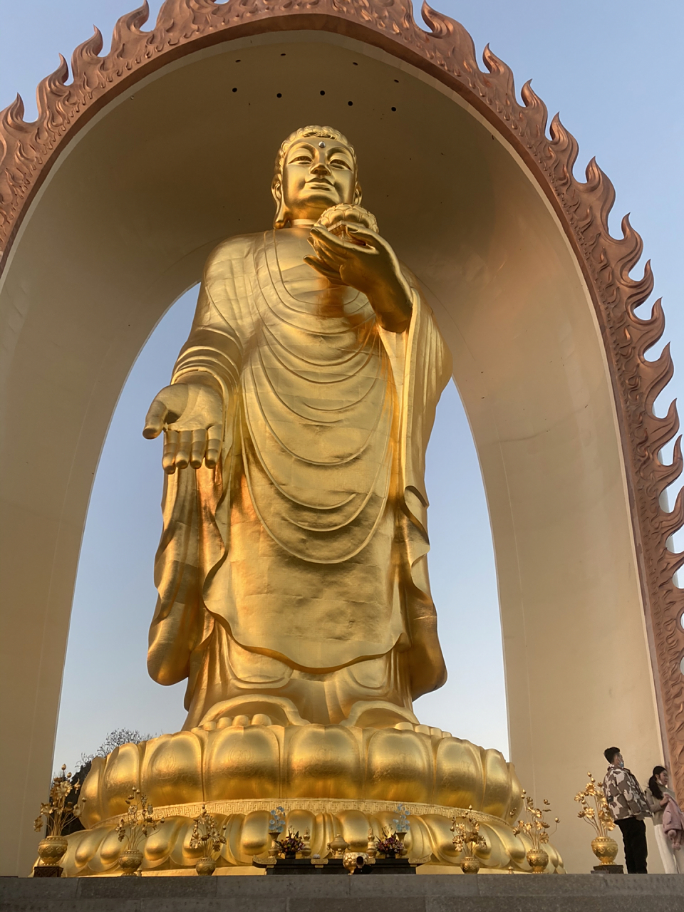 94江西九江 东林大佛 门票免费 傍晚的夕阳照射在东林大佛上,48米的
