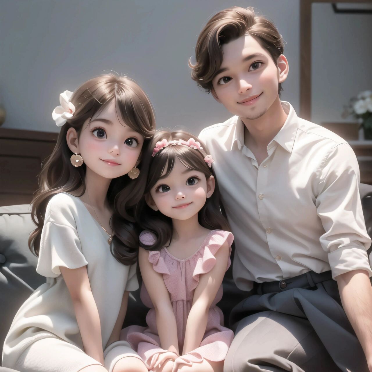 应粉丝强烈要求——爸爸和两个女儿的头像95 979797原创图片