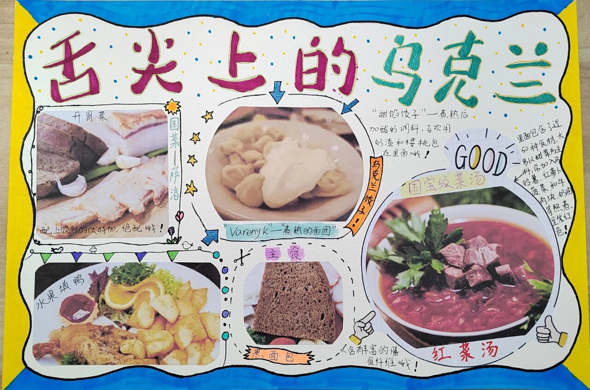 乌克兰美食手抄报新鲜出炉～～～ 最近学校活动真的好多,刚过完双十一