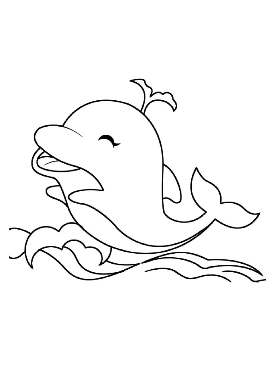儿童简笔画|海豚 简单又可爱的海豚98,暑假陪孩子一起画起来吧