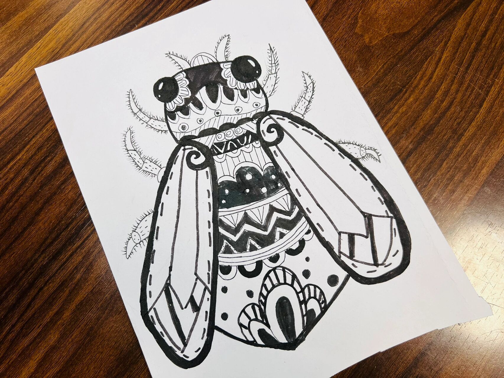 蝉知了黑白线条画/儿童创意画/昆虫创意画 蝉,又名知了.