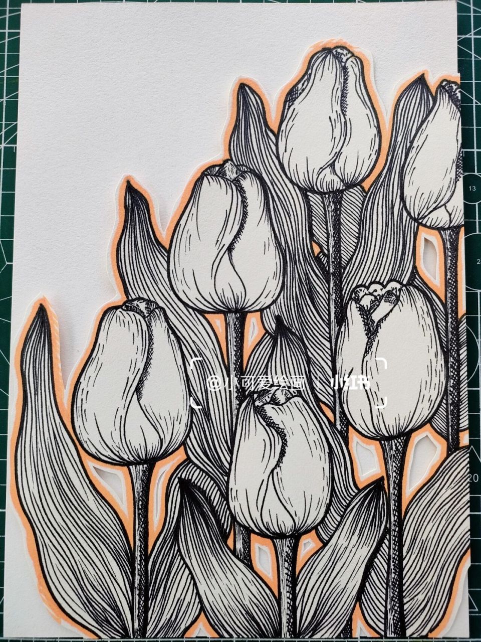 5/8岁创意线描 《郁金香》 兰陵美酒郁金香,玉碗盛来琥珀光!