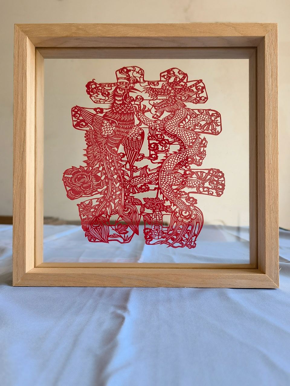 精品剪纸小作 龙凤呈祥剪纸双喜～龙凤呈祥是一种寓意吉祥如意的传统