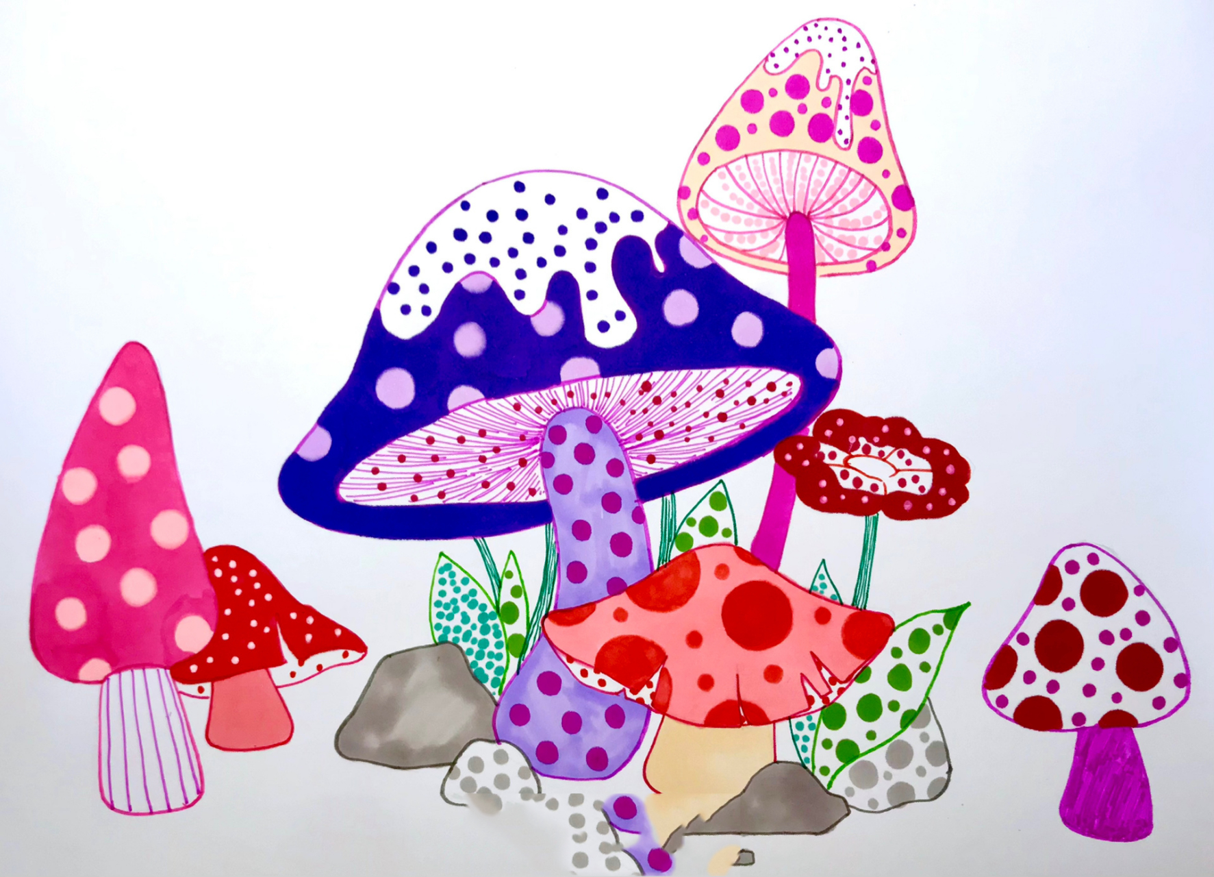 草间弥生蘑菇作品图片