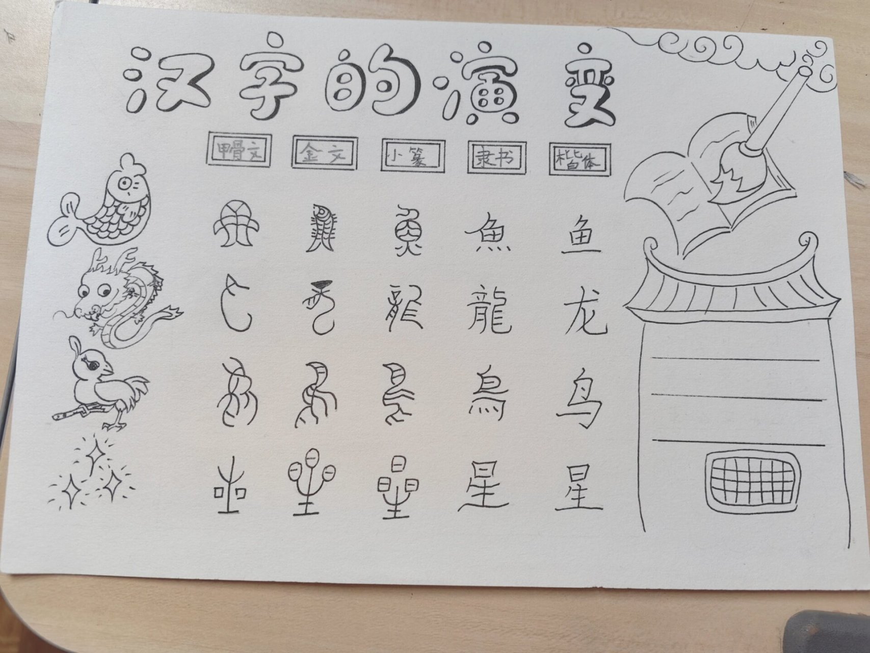 小报|汉字的演变 妞的作业记录