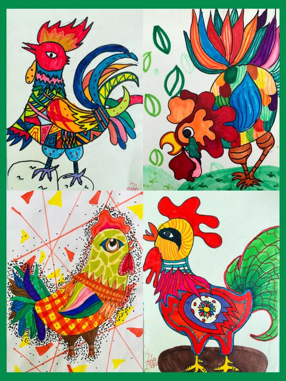 四年级·下册《艳丽的大公鸡》学生作品 96这节课上之前就组织学生