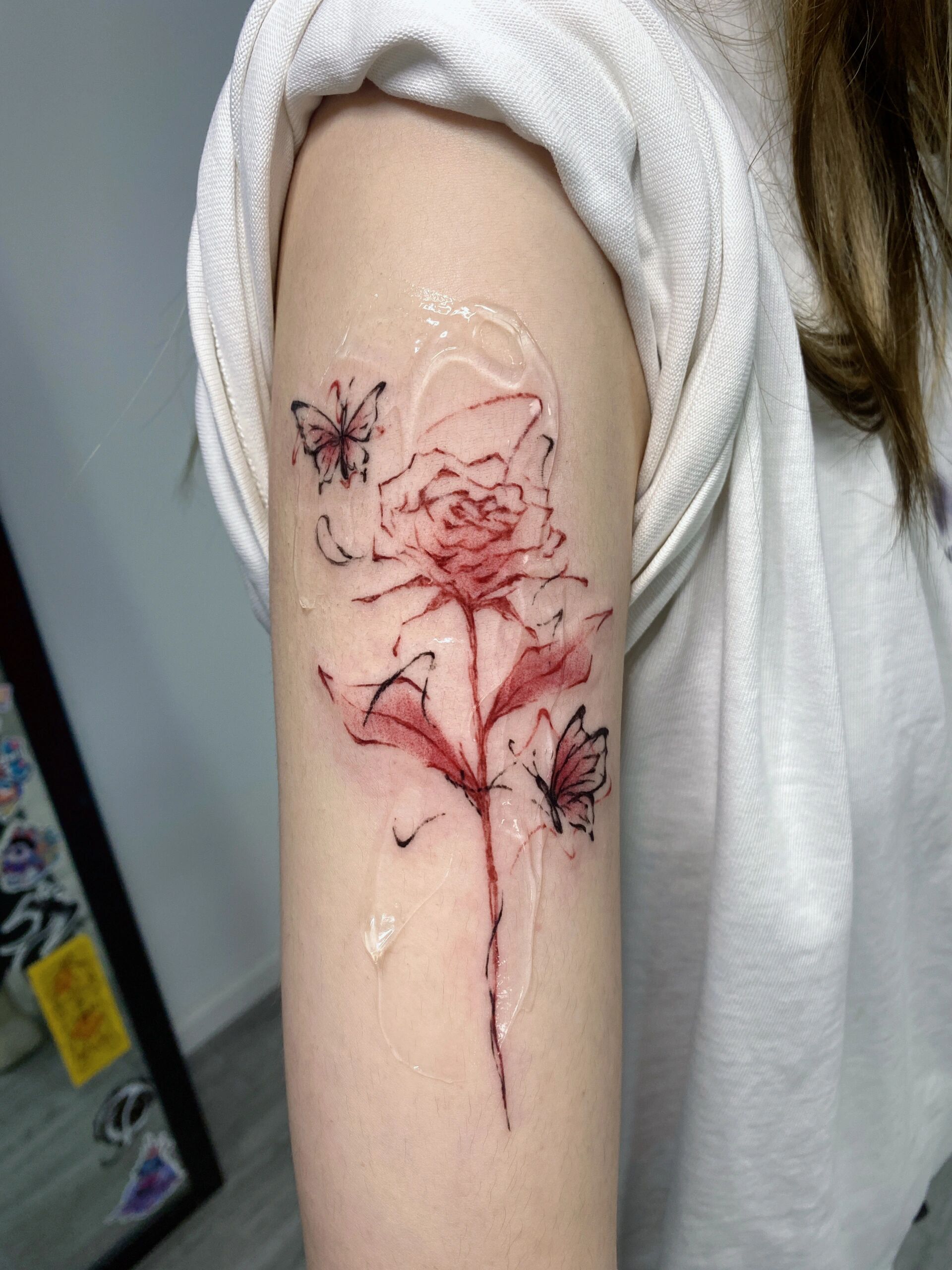 tattoo 玫瑰与蝴蝶