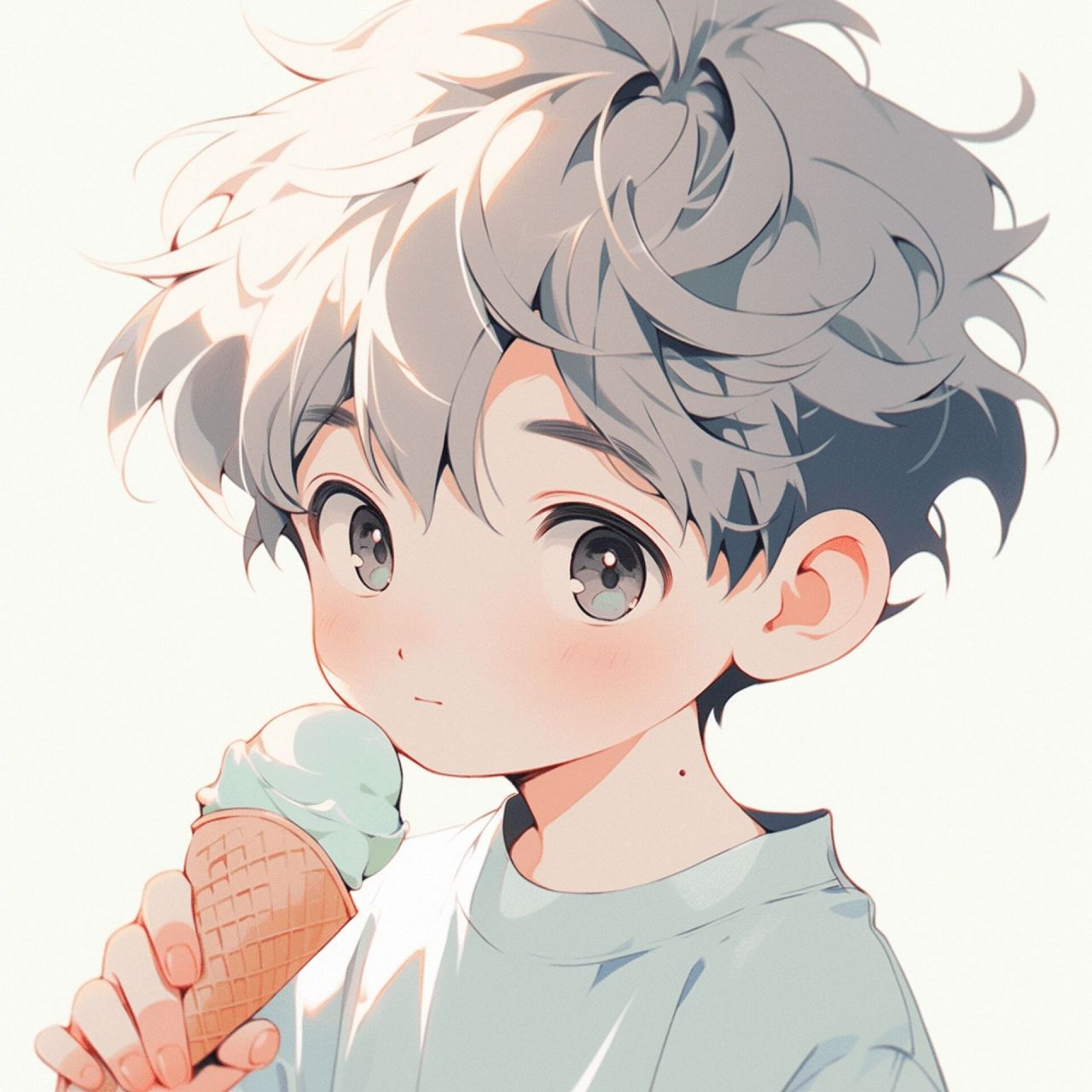 男生头像 | 小男孩吃冰淇淋