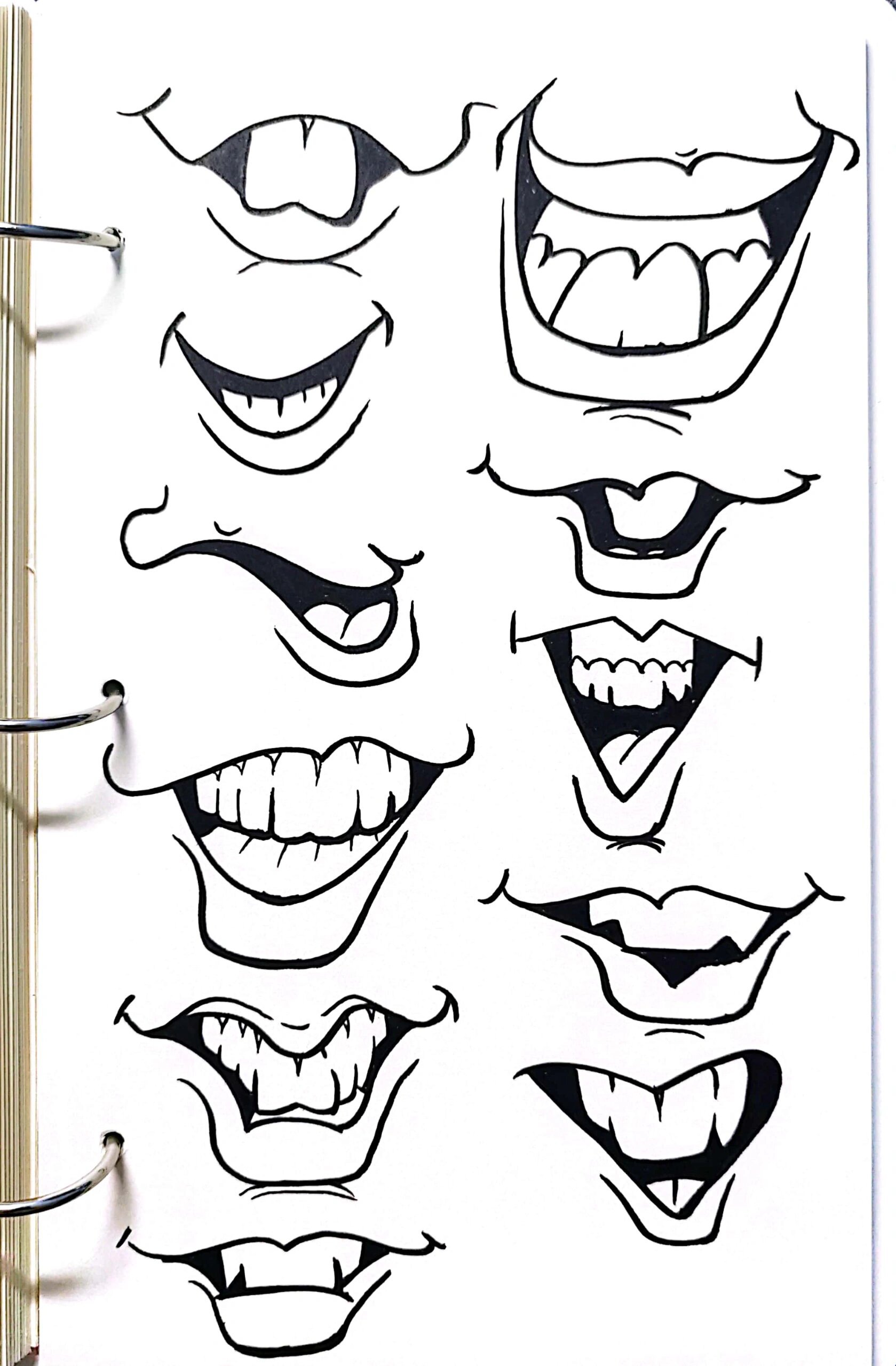 似颜绘 肖像漫画 嘴巴临摹合集百嘴莫"辨