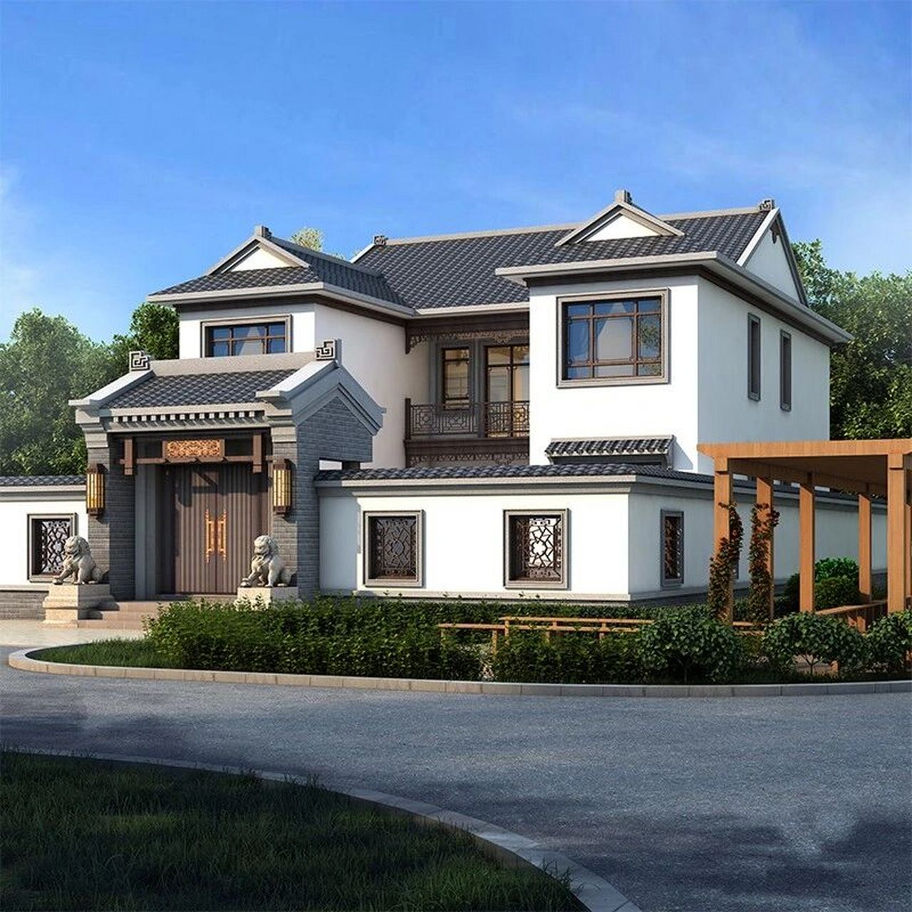 3款二层中式四合院别墅设计图纸推荐,带庭 有人喜欢高楼,有人喜欢中式