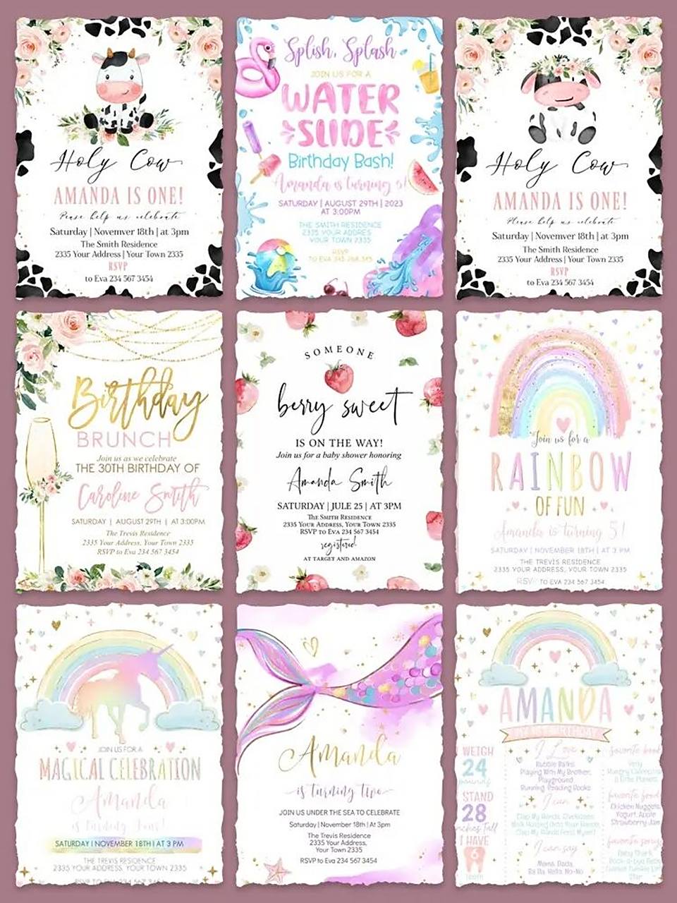 生日宴会邀请函手绘卡通儿童百日宴周岁邀请 #不懂就问有问必答