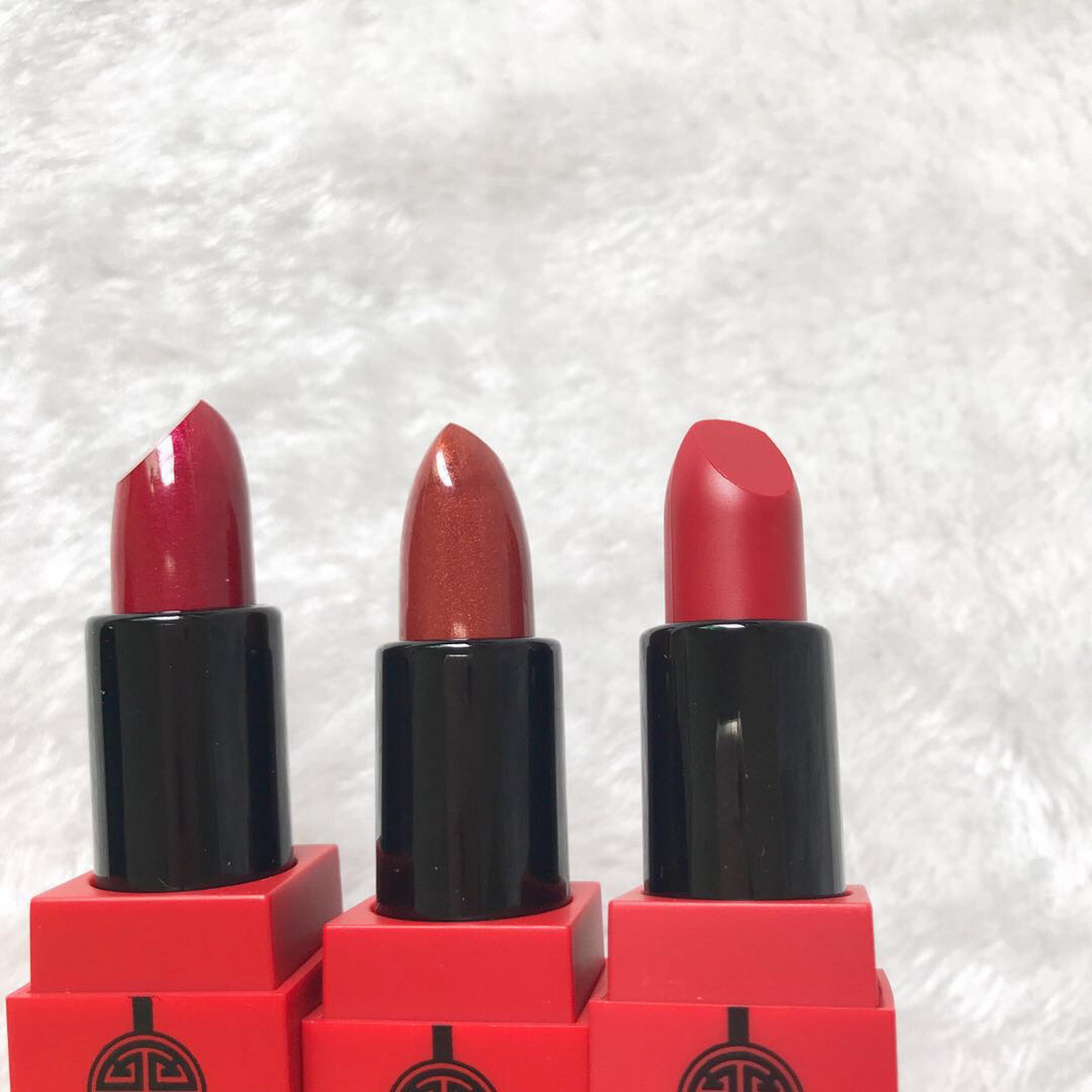 国货#美康粉黛~诗情画意之口红 92这三支美康粉黛口红是和修容棒一