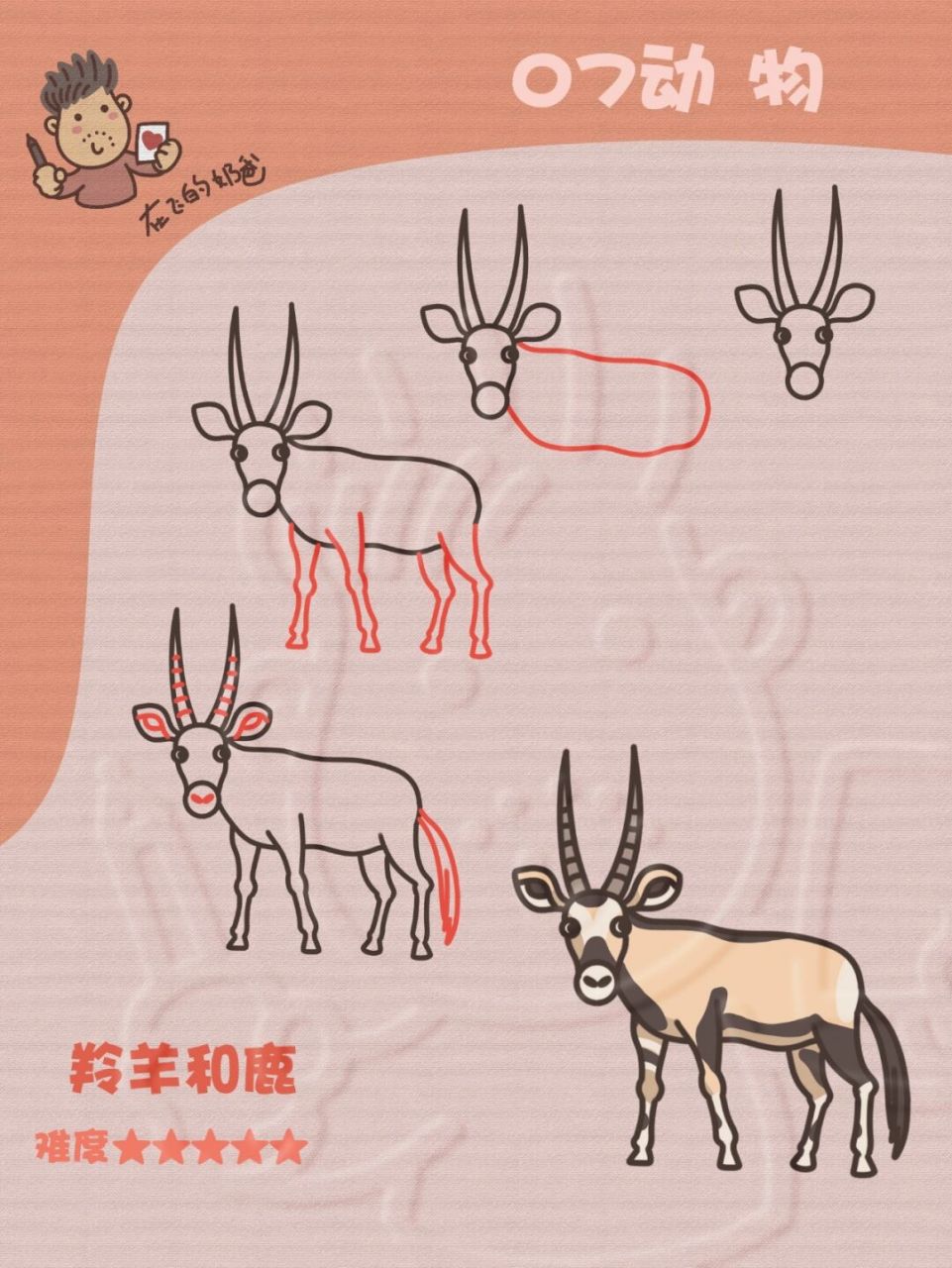 鹿 羚羊 简笔画 马上就要圣诞节了,除了鹿还有很多圣诞节的小物品